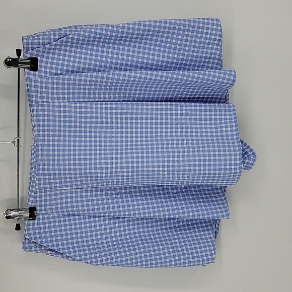 Zara Blogger Favorite Blue Gingham Skort With Pockets Size M - Picture 3 of 10